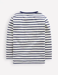 Oberteile & T-shirts | Boden T-Shirt mit originellem Taschenaufdruck-Steuerbordblau/Naturweiß Hund Steuerbordblau/NaturweißHund