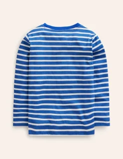 Oberteile & T-shirts | Boden T-Shirt mit originellem Taschenaufdruck-Delfter Blau und Naturweiß Streifen DelfterBlauundNaturweißStreifen