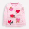 Oberteile & T-shirts | Boden T-Shirt mit Puffärmeln und Applikation-Kaugummirosa/Naturweiß Haustiere Kaugummirosa/NaturweißHaustiere