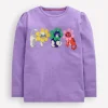 Oberteile & T-shirts | Boden T-Shirt mit Puffärmeln und Applikation-Asternlila Blumen Katzen AsternlilaBlumenKatzen