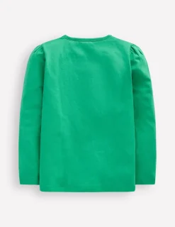Oberteile & T-shirts | Boden T-Shirt mit Puffärmeln und Applikation-Aloe-Grün Hase Aloe-GrünHase