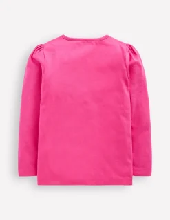 Oberteile & T-shirts | Boden T-Shirt mit Puffärmeln und Applikation-Rosa Mond-Neujahr Schlange RosaMond-NeujahrSchlange