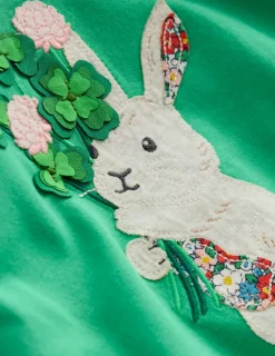 Oberteile & T-shirts | Boden T-Shirt mit Puffärmeln und Applikation-Aloe-Grün Hase Aloe-GrünHase