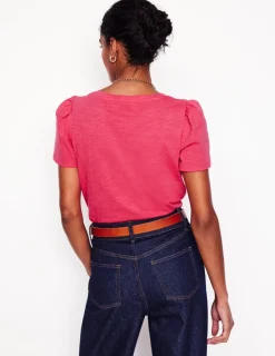 Nachtwäsche & Schlafanzüge | T-shirts & Tops | Boden T-Shirt mit V-Ausschnitt- Kamelienrosa