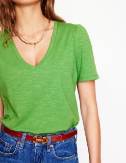 Nachtwäsche & Schlafanzüge | T-shirts & Tops | Boden T-Shirt mit V-Ausschnitt- Paradiesgrün