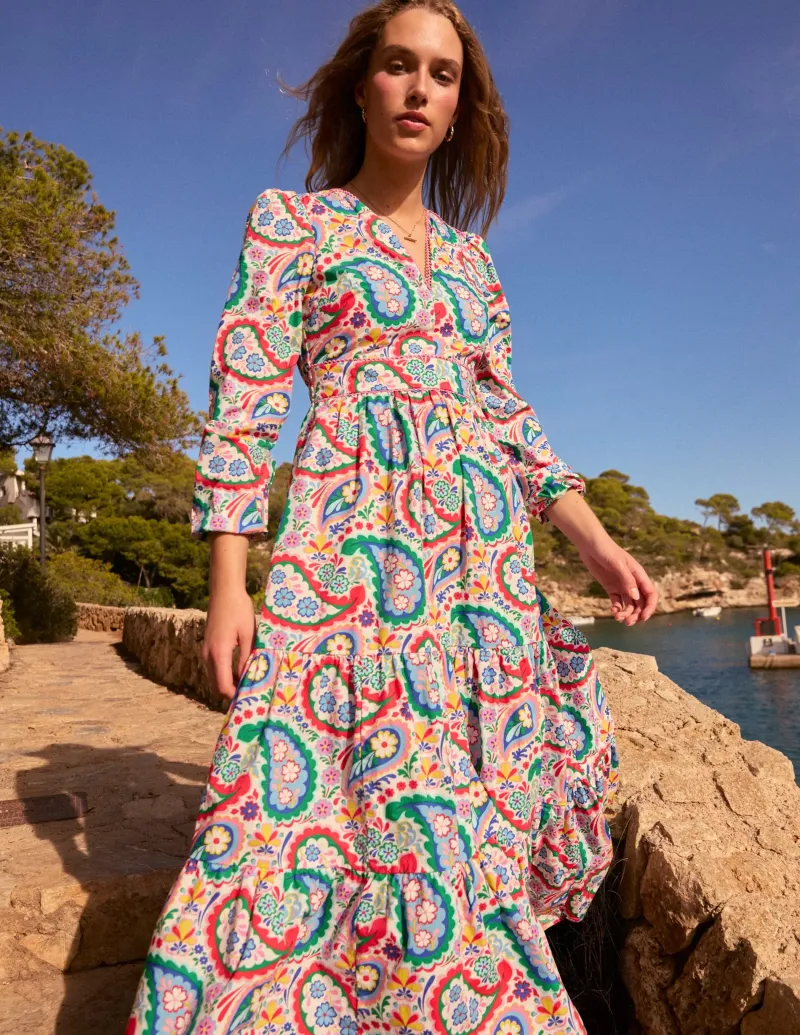 Kleider & Jumpsuits | Midi | Boden Violet Midikleid aus Baumwolle-Bunt, Wiesen-Paisley Bunt,Wiesen-Paisley