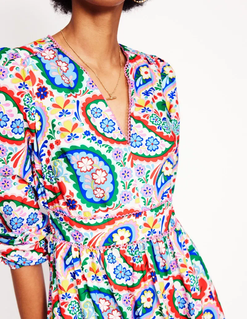 Kleider & Jumpsuits | Midi | Boden Violet Midikleid aus Baumwolle-Bunt, Wiesen-Paisley Bunt,Wiesen-Paisley