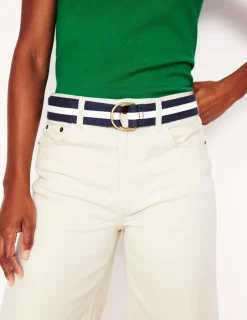 Gürtel | Boden Webgürtel mit D-Ring-Arctic/Ivory Stripe Arctic/IvoryStripe