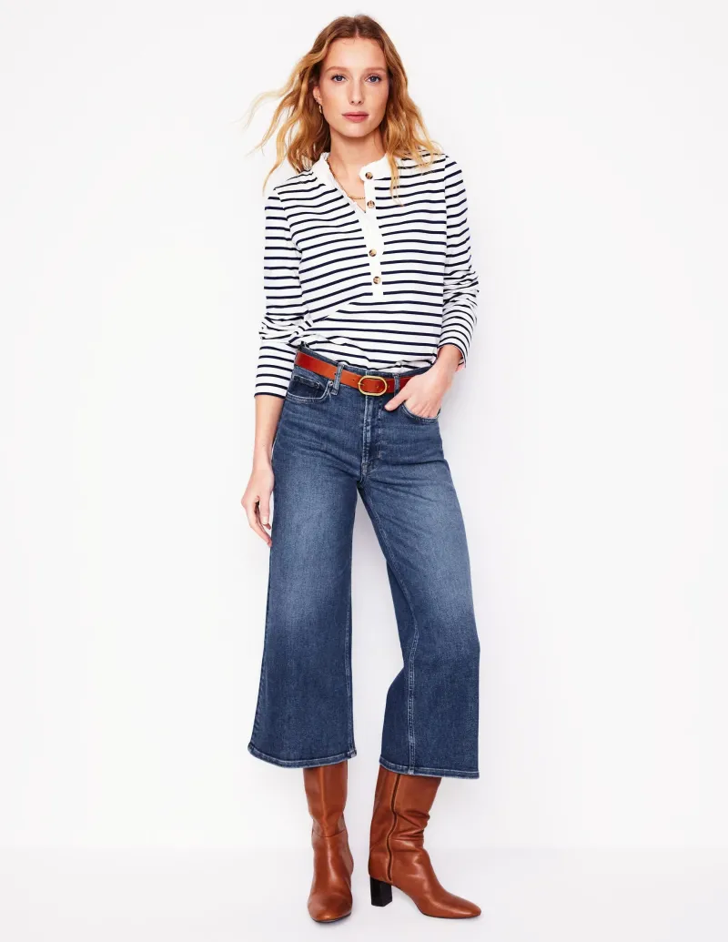 Jeans | Boden Weite, verkürzte Jeans mit hohem Bund-Beatnik Red