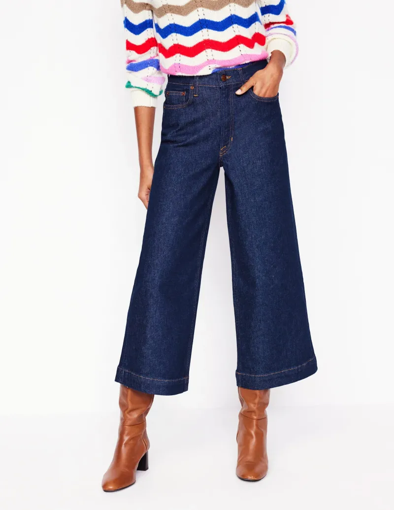 Jeans | Boden Weite, verkürzte Jeans mit hohem Bund-Indigo Waschung IndigoWaschung