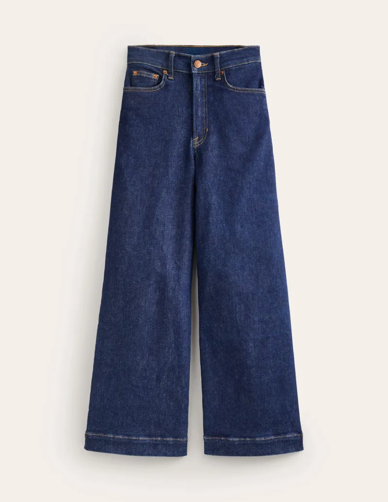 Jeans | Boden Weite, verkürzte Jeans mit hohem Bund-Indigo Waschung IndigoWaschung