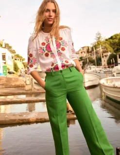Hosen | Boden Westbourne Leinenhose- Leguangrün