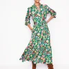 Kleider & Jumpsuits | Midi | Boden Willow Gestuftes Jerseykleid-Waldgras, Blühende Rebe Waldgras,BlühendeRebe