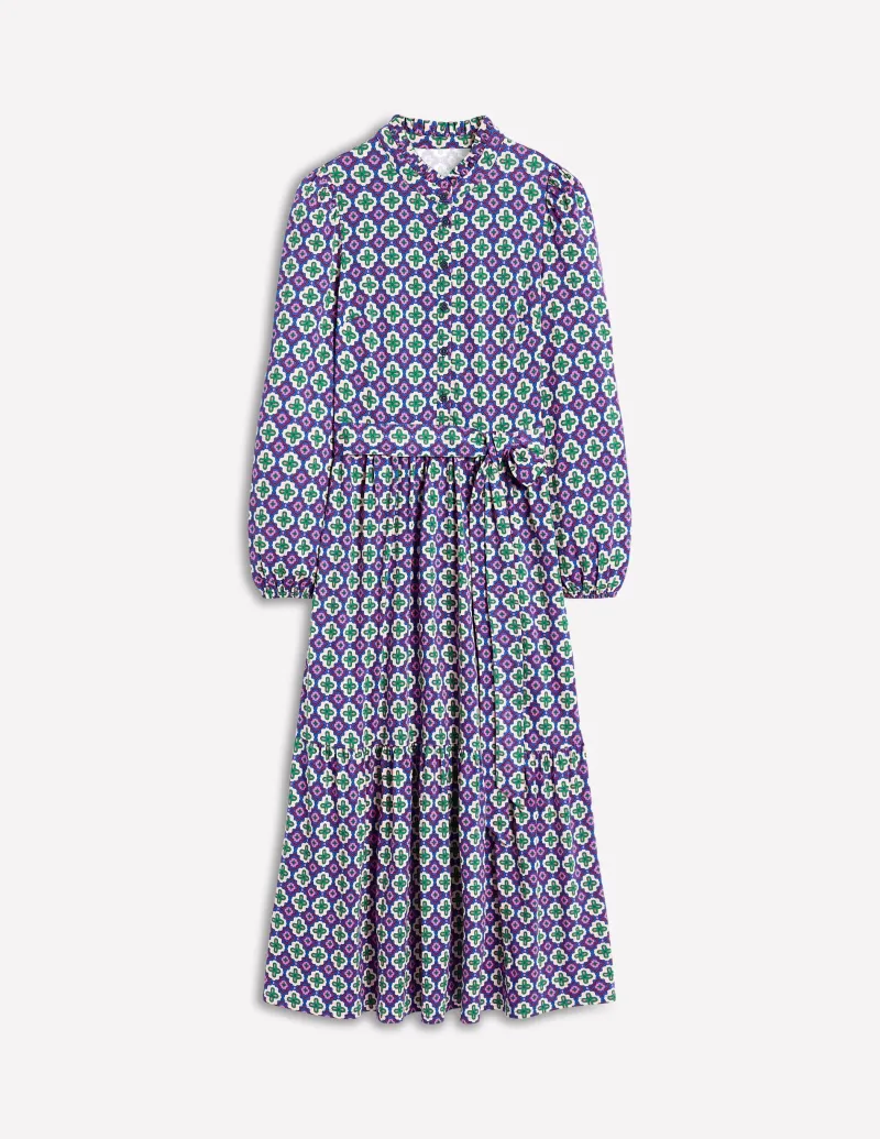 Kleider & Jumpsuits | Midi | Boden Willow Gestuftes Jerseykleid-Bunt, Marokkanischer Diamant Bunt,MarokkanischerDiamant